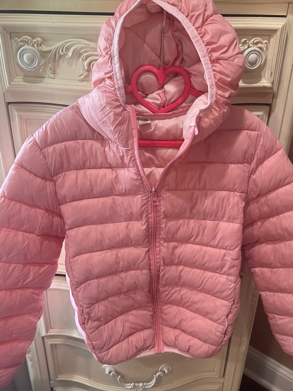 Kids Pink Hooded Puffer Jacket - Brand Unknown